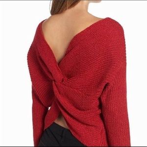 ASTR the label red twist sweater